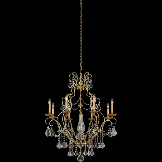 Elise 8 Light Crystal Chandelier - Gold – Crystal+Form Allegri Crystal Lighting