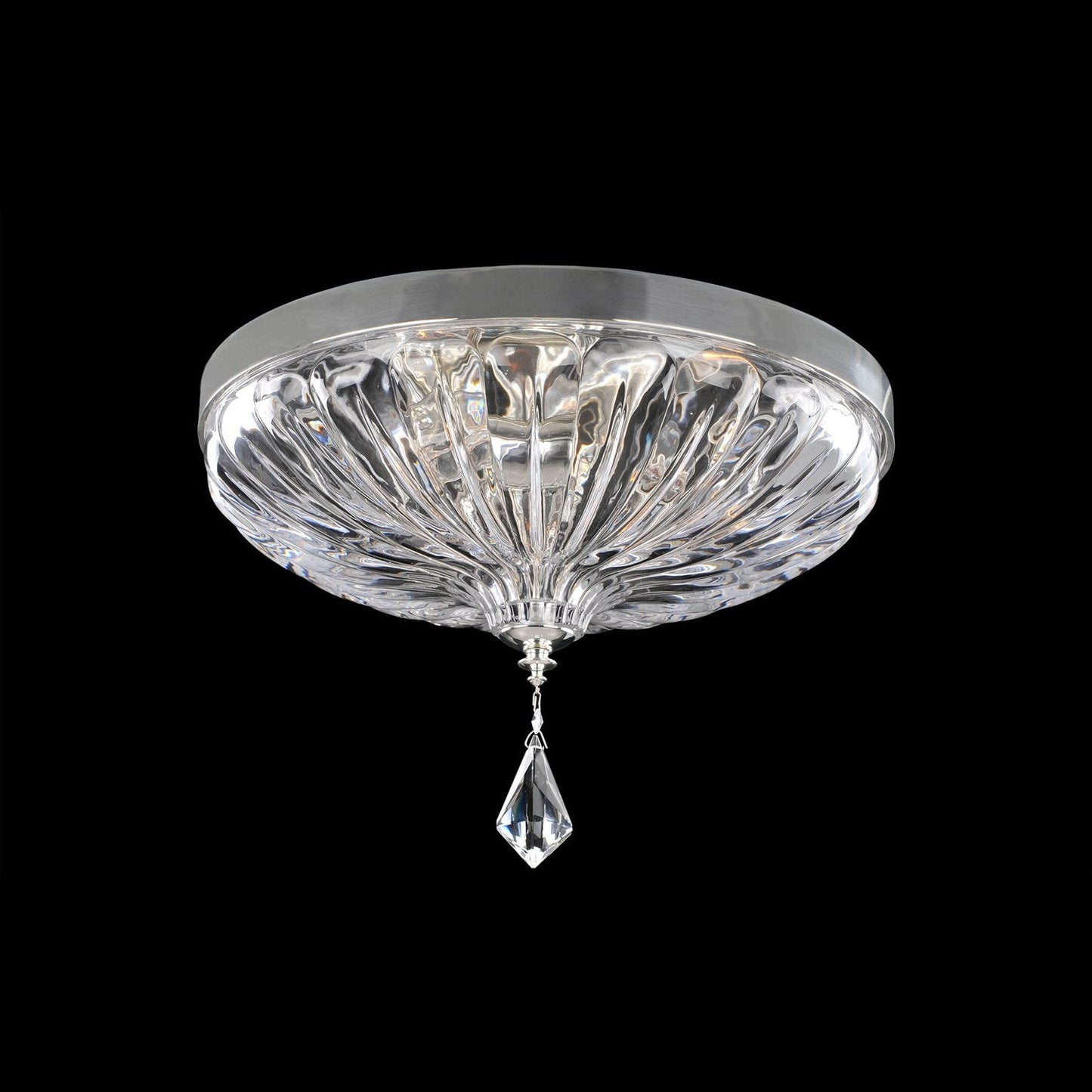 Crystal Ceiling Light - Orecchini 20 inch Flush Mount - Two Tone Silver – Crystal+Form Allegri Crystal Lighting
