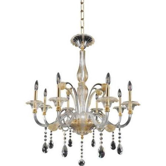 La Rosa 8 Light Chandelier – Crystal+Form Allegri Crystal Lighting