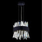 Glacier 10 inch LED Mini Luxury Crystal Pendant – Matte Black with Chrome Inside – Crystal+Form Allegri Crystal Lighting