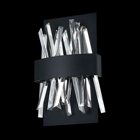 Glacier 12-in 1 Light LED Matte Black (fluorocarbon) Wall Sconce