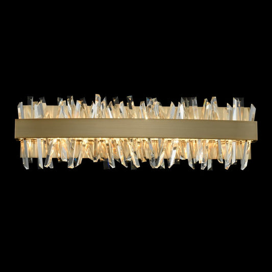 Glacier 24 inch LED ADA Bath Vanity Light – Brushed Champagne Gold – Crystal+Form Allegri Crystal Lighting