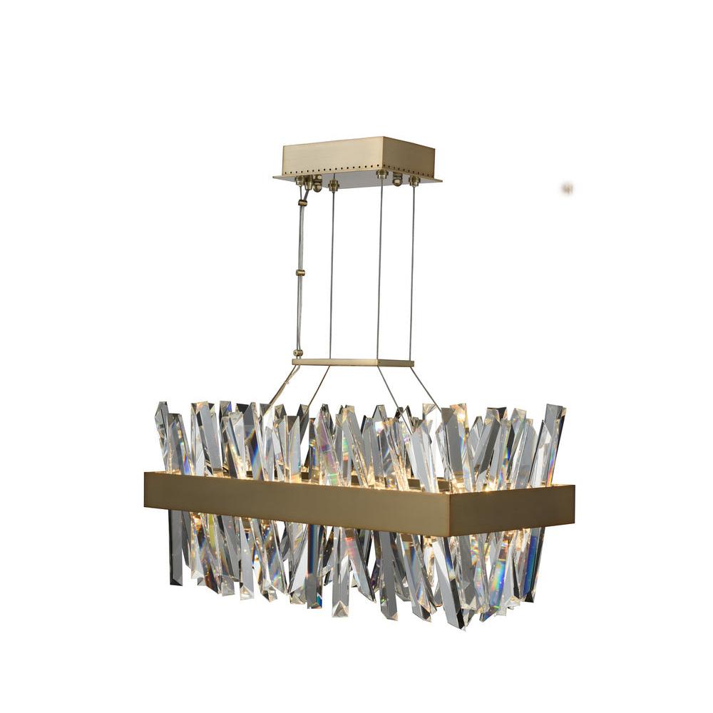 Glacier 26 Inch LED Rectangular Island – Crystal+Form Allegri Crystal Lighting