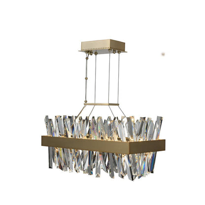 Glacier 26 Inch LED Rectangular Island – Crystal+Form Allegri Crystal Lighting
