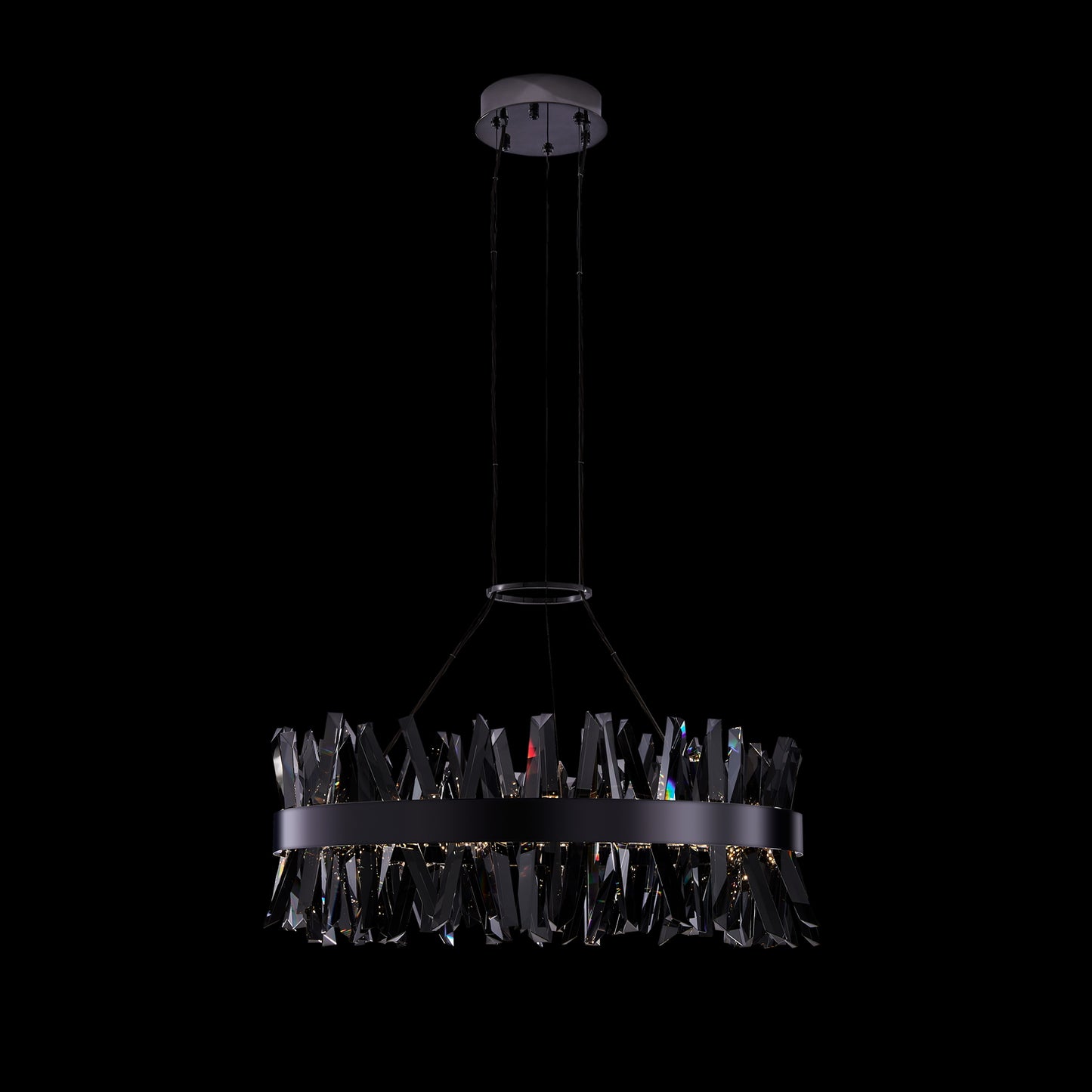 Glacier 32 inch Black Crystal Chandelier