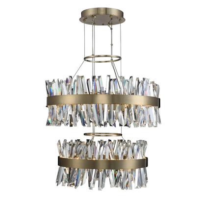 Glacier Luxury Crystal Pendant – Brushed Champagne Gold