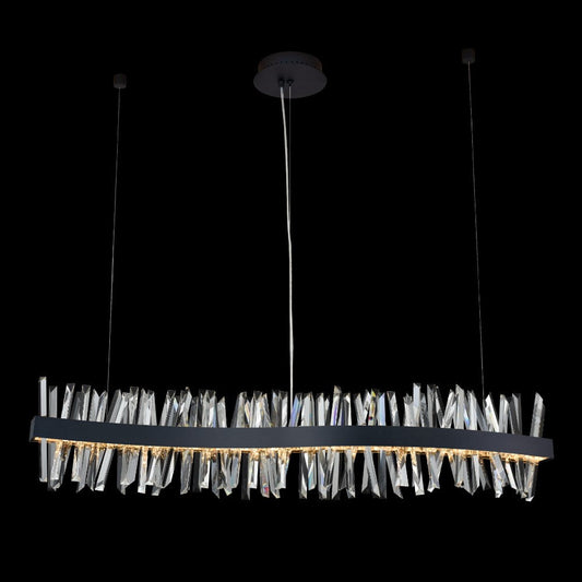 Glacier 60 inch LED Wave Island – Matte Black – Crystal+Form Allegri Crystal Lighting