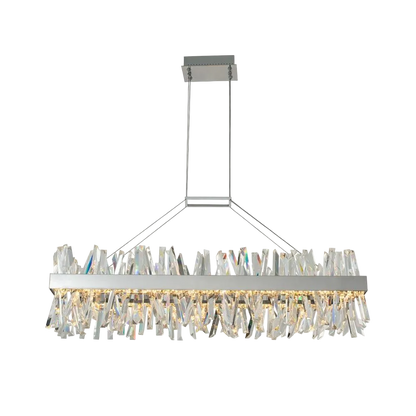 Glacier Luxury Crystal Island Chandelier – Polished Chrome