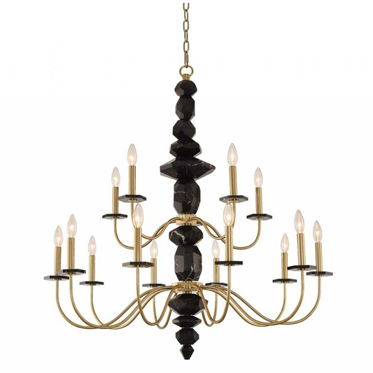 Piedra (10+5) Light 2 Tier Chandelier