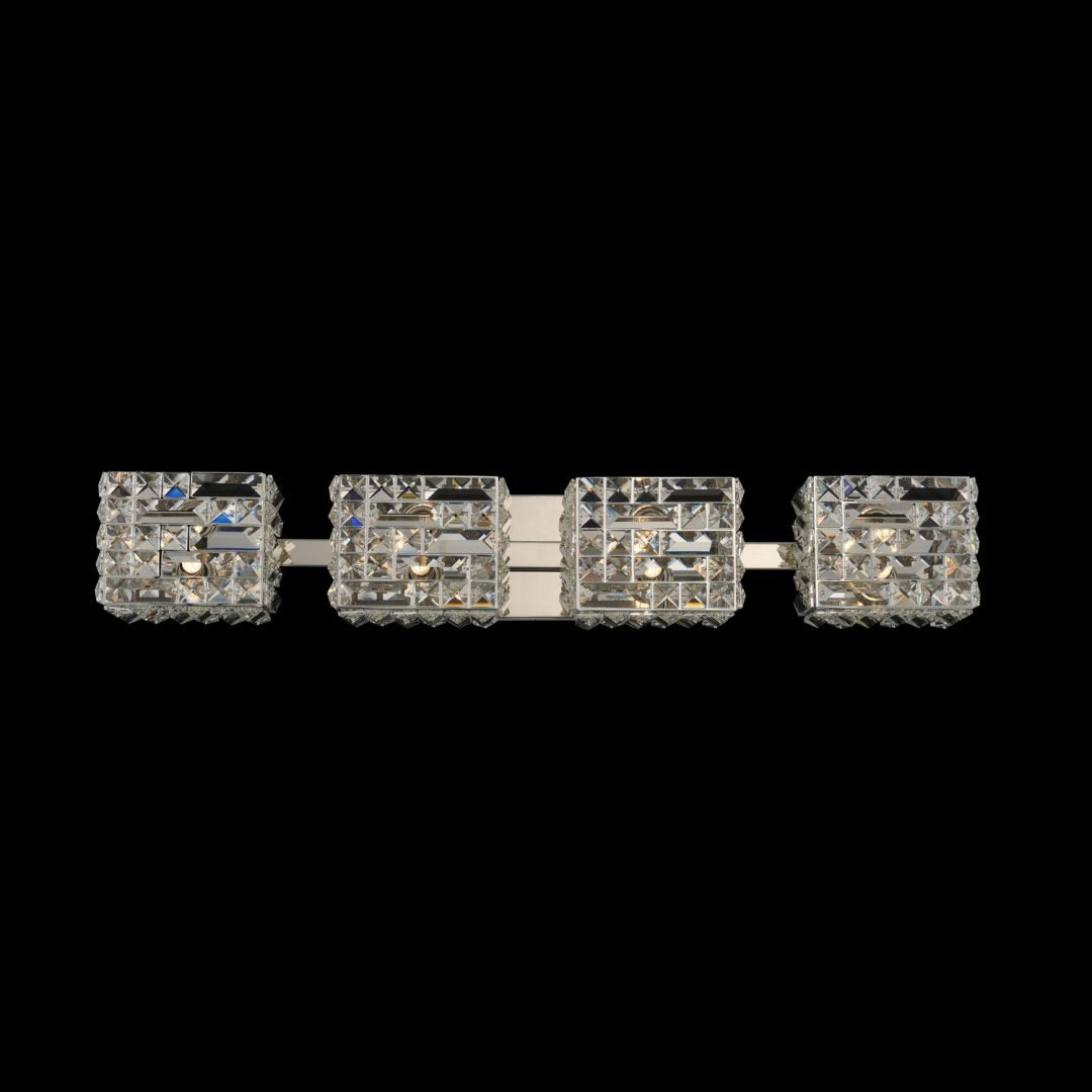 Marazzi 31 inch Crystal Bath Vanity Light – Polished Nickel – Crystal+Form Allegri Crystal Lighting