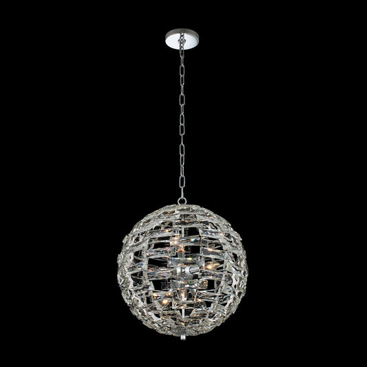 Alta Luxury Orbit Crystal Ball Pendant 18 inch – Polished Chrome