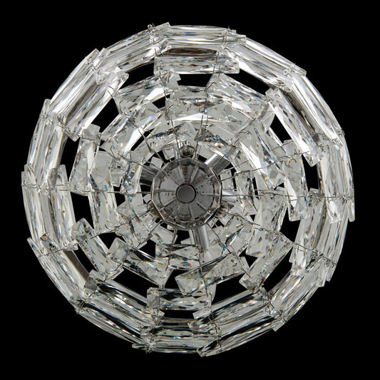 Alta Luxury Orbit Crystal Ball Pendant 18 inch – Polished Chrome