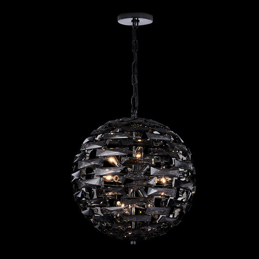 Alta 18-in 9 Light Socket Black Nickel/Plated Smokey Pendant