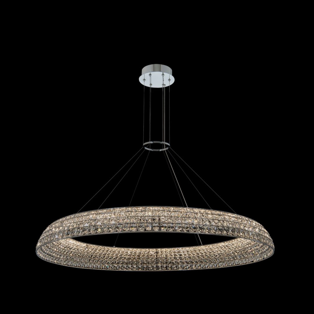 Nuvole 48" LED Pendant – Polished Chrome by Allegri Crystal – Crystal+Form Allegri Crystal Lighting
