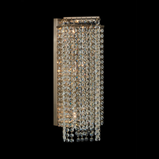 Cometa 18.25-in 3 Light Socket Brushed Champagne Gold/Clear Wall Sconce