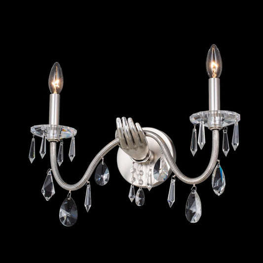Venere 2 Light Wall Sconce – Pewter by Allegri Crystal