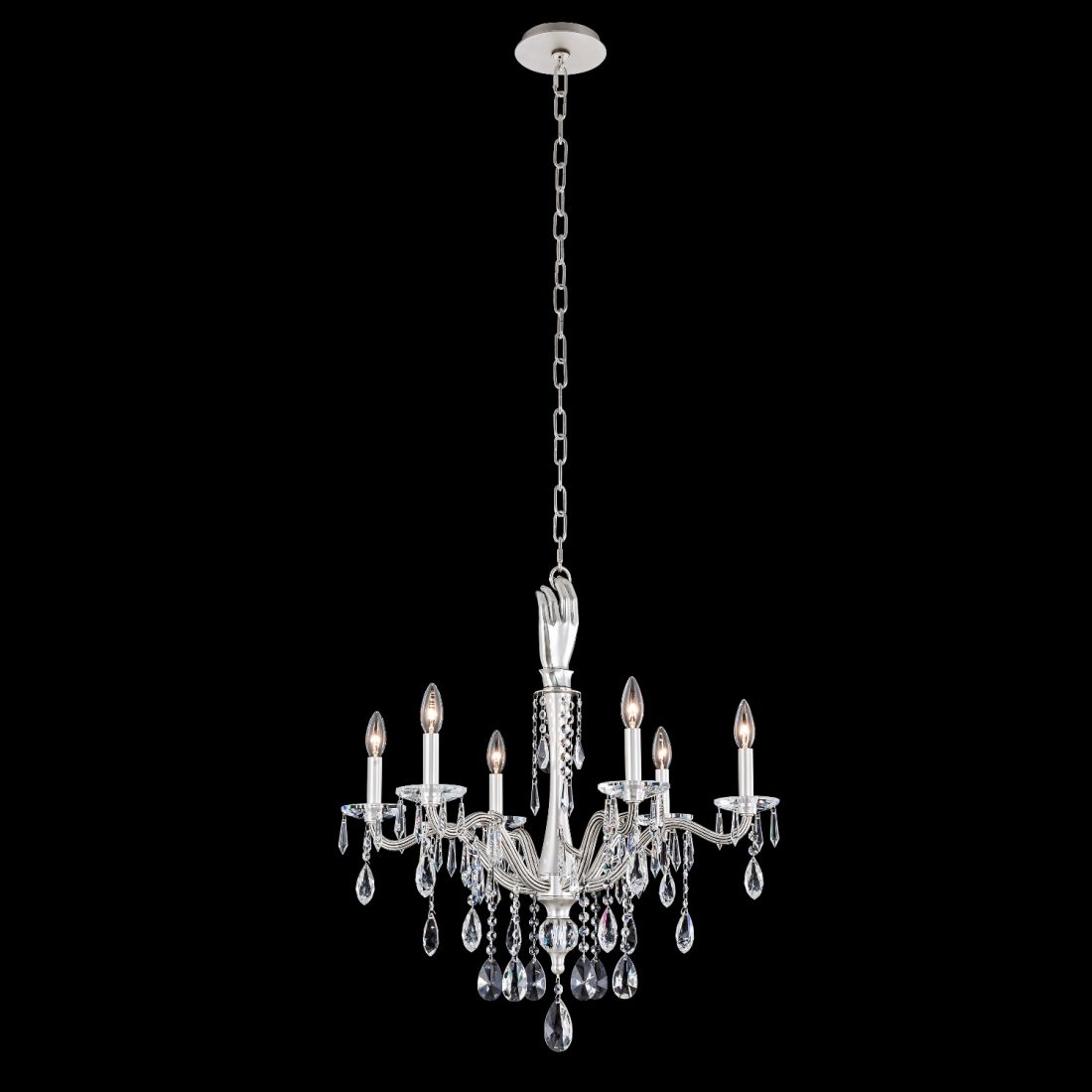 Venere 6 Light Chandelier – Pewter by Allegri Crystal