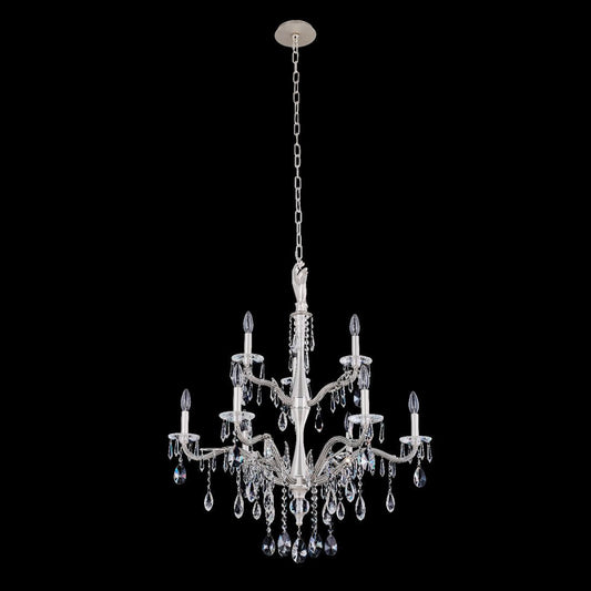 Venere 9 Light 2 Tier Chandelier – Pewter, Firenze Crystal – Crystal+Form Allegri Crystal Lighting