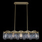 Piatta 47 inch Island – Brushed Brass, Emerald Cut Crystals – Crystal+Form Allegri Crystal Lighting