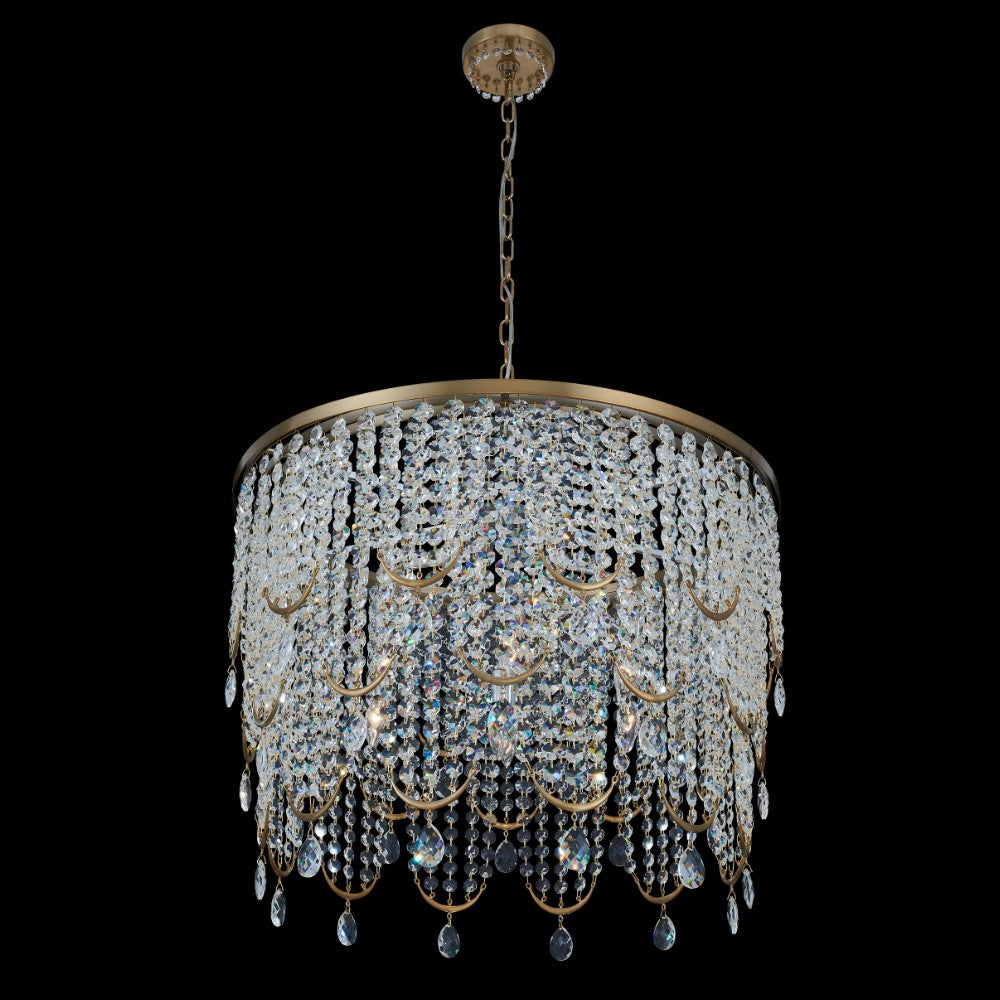 Vezzo 29" Pendant – Winter Brass by Allegri Crystal – Crystal+Form Allegri Crystal Lighting