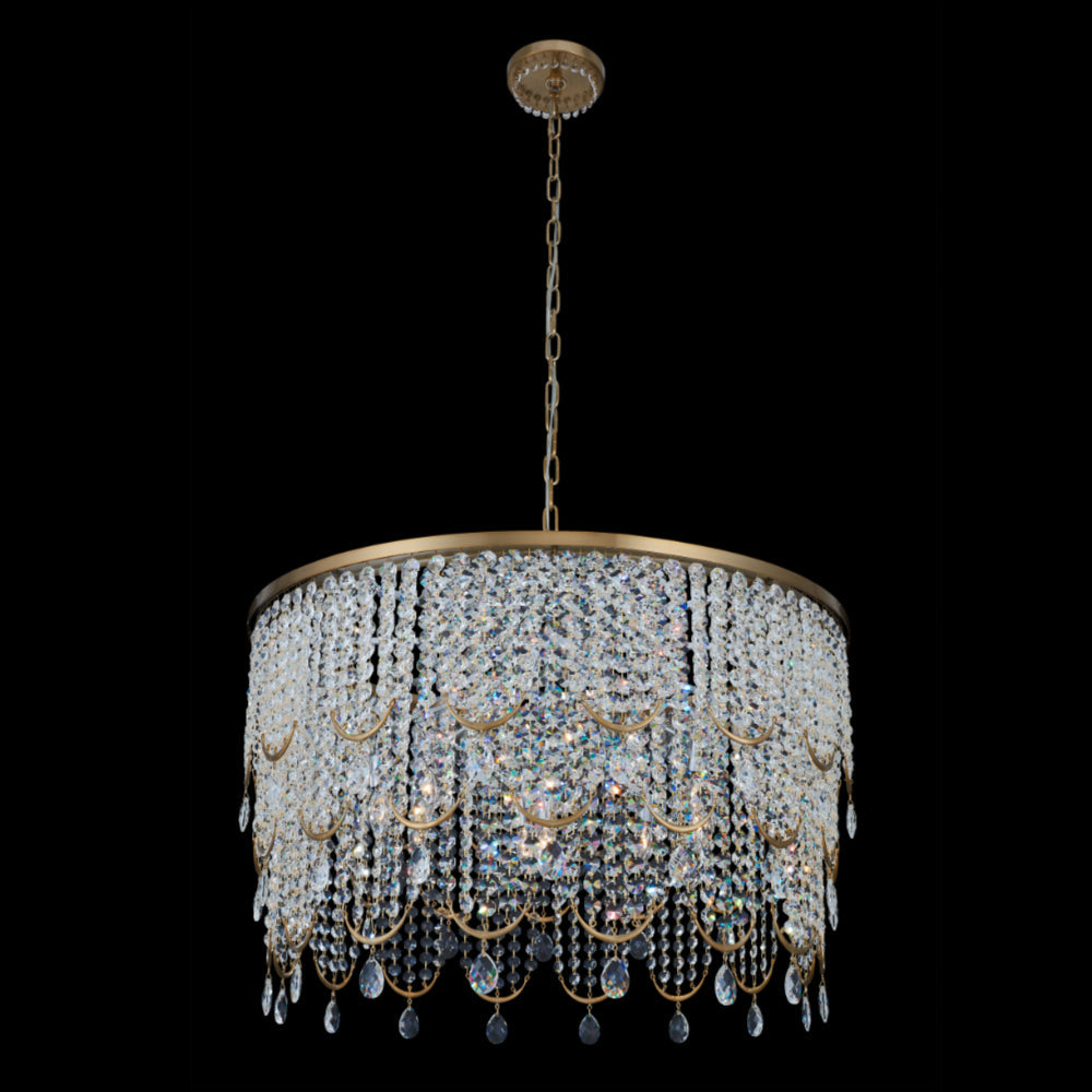 Vezzo 35" Pendant – Winter Brass by Allegri Crystal – Crystal+Form Allegri Crystal Lighting