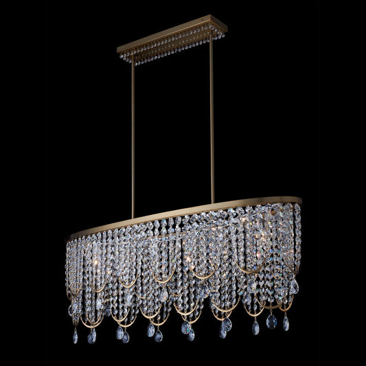 Vezzo 44" Island – Winter Brass by Allegri Crystal – Crystal+Form Allegri Crystal Lighting