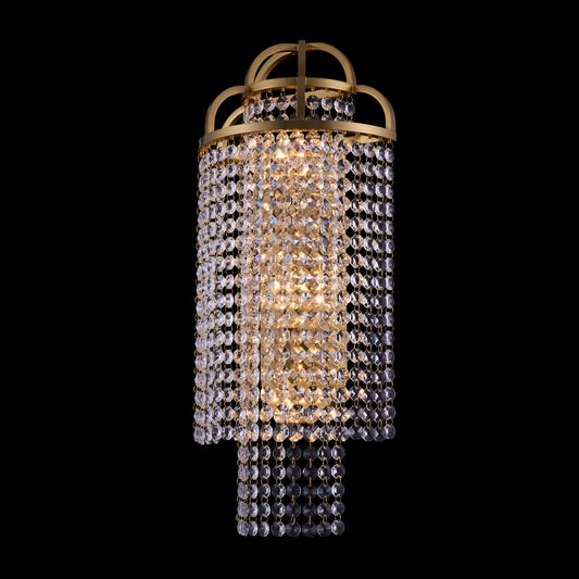 Torta 24-in 3 Light Socket True Brass/Clear Wall Sconce