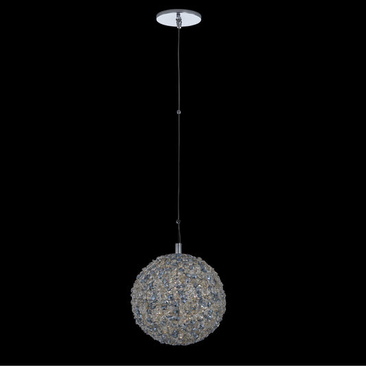 Lina Colorata Luxury Crystal Ball Pendant Light 10 inch – Chrome, Champagne Gold, Aqua Firenze Crystals – Crystal+Form Allegri Crystal Lighting