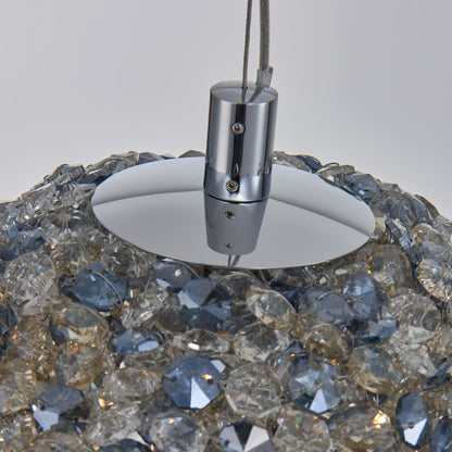 Lina Colorata Luxury Crystal Ball Pendant Light 10 inch – Chrome, Champagne Gold, Aqua Firenze Crystals