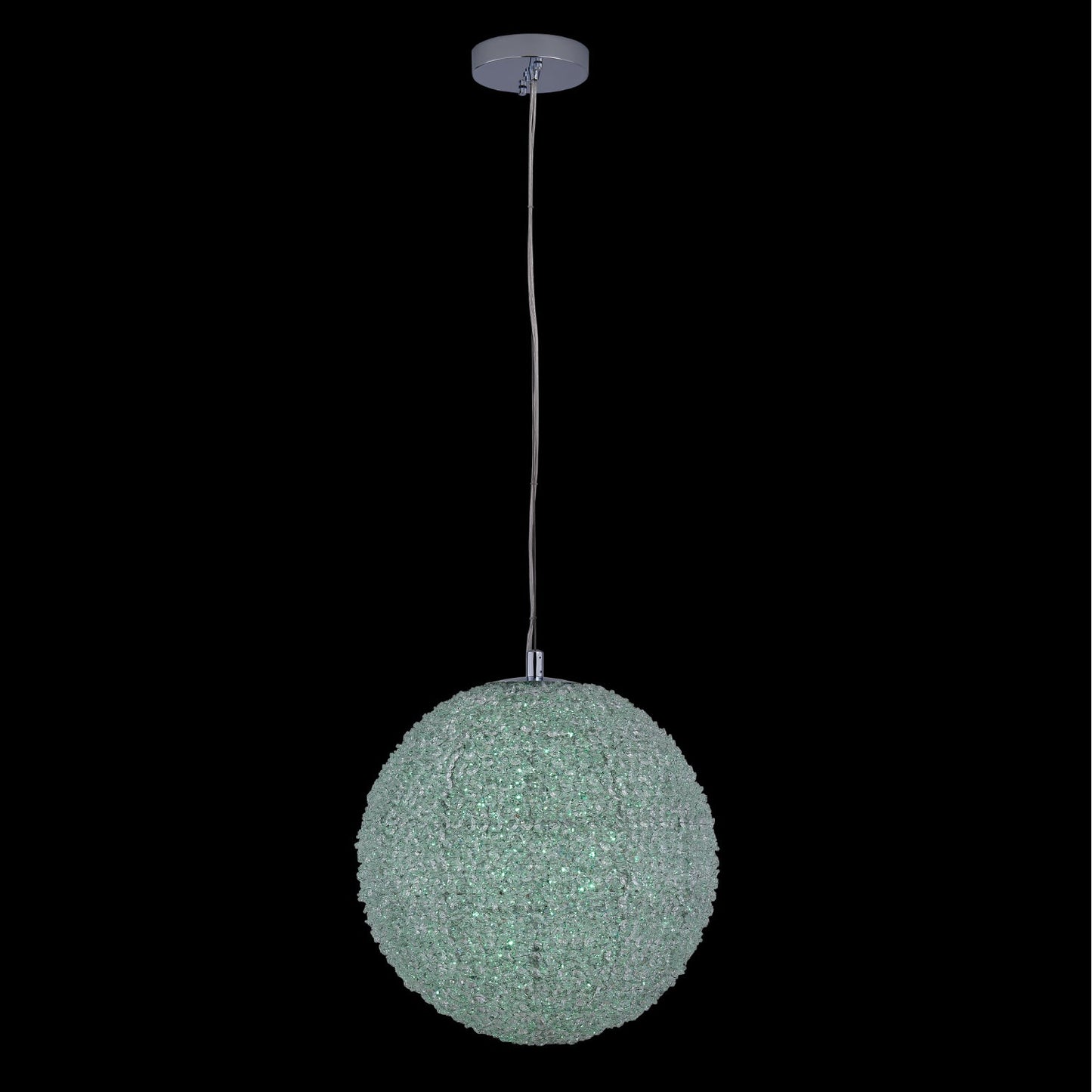 Lina Colorata Luxury Crystal Ball Pendant 14 inch – Polished Chrome
