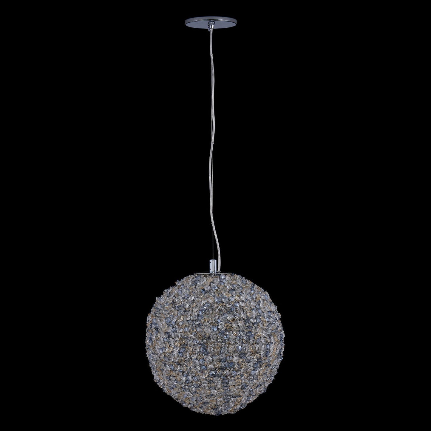 Lina Colorata Luxury Crystal Ball Pendant – Polished Chrome – Crystal+Form Allegri Crystal Lighting