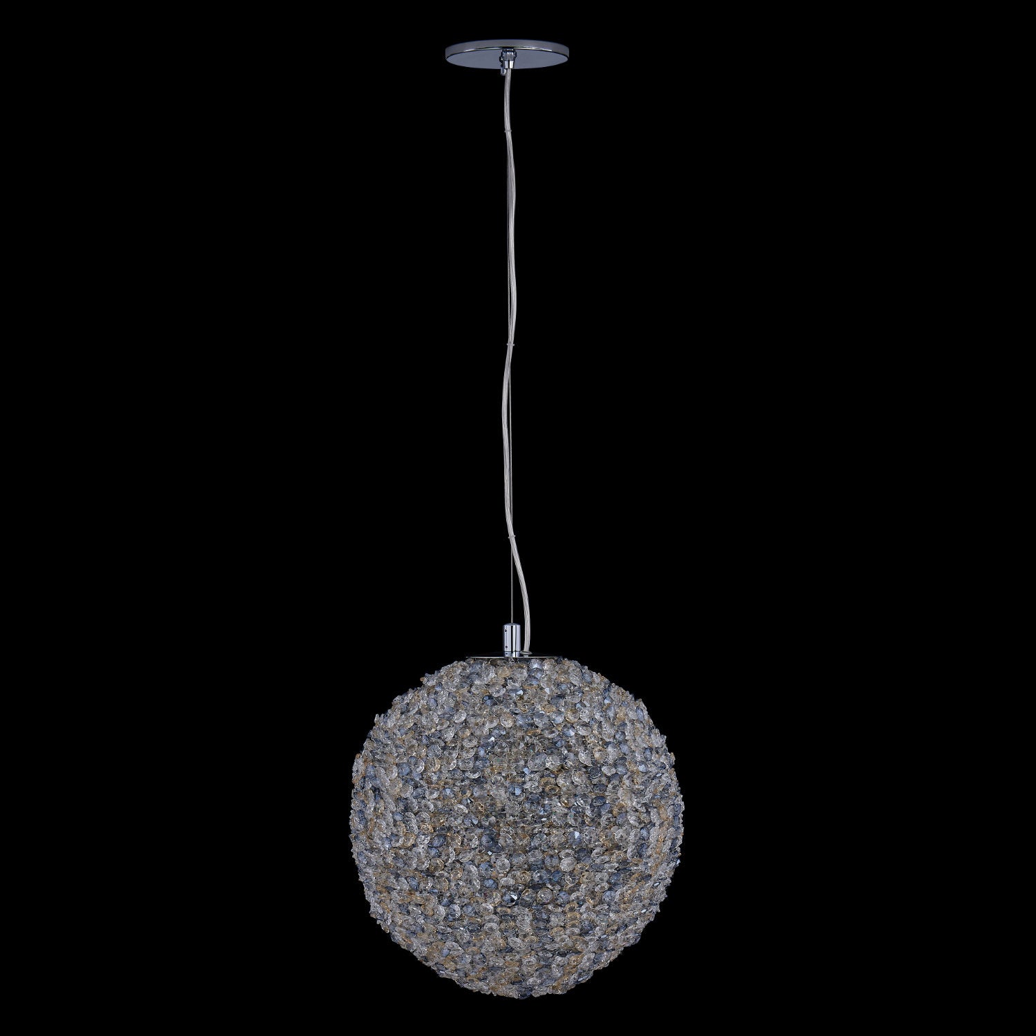 Lina Colorata Luxury Crystal Ball Pendant – Polished Chrome – Crystal+Form Allegri Crystal Lighting