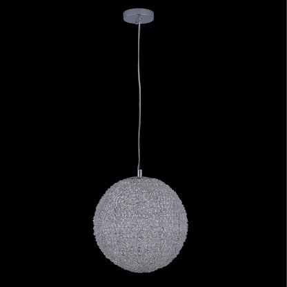 Lina Colorata Luxury Crystal Ball Pendant 14 inch – Polished Chrome