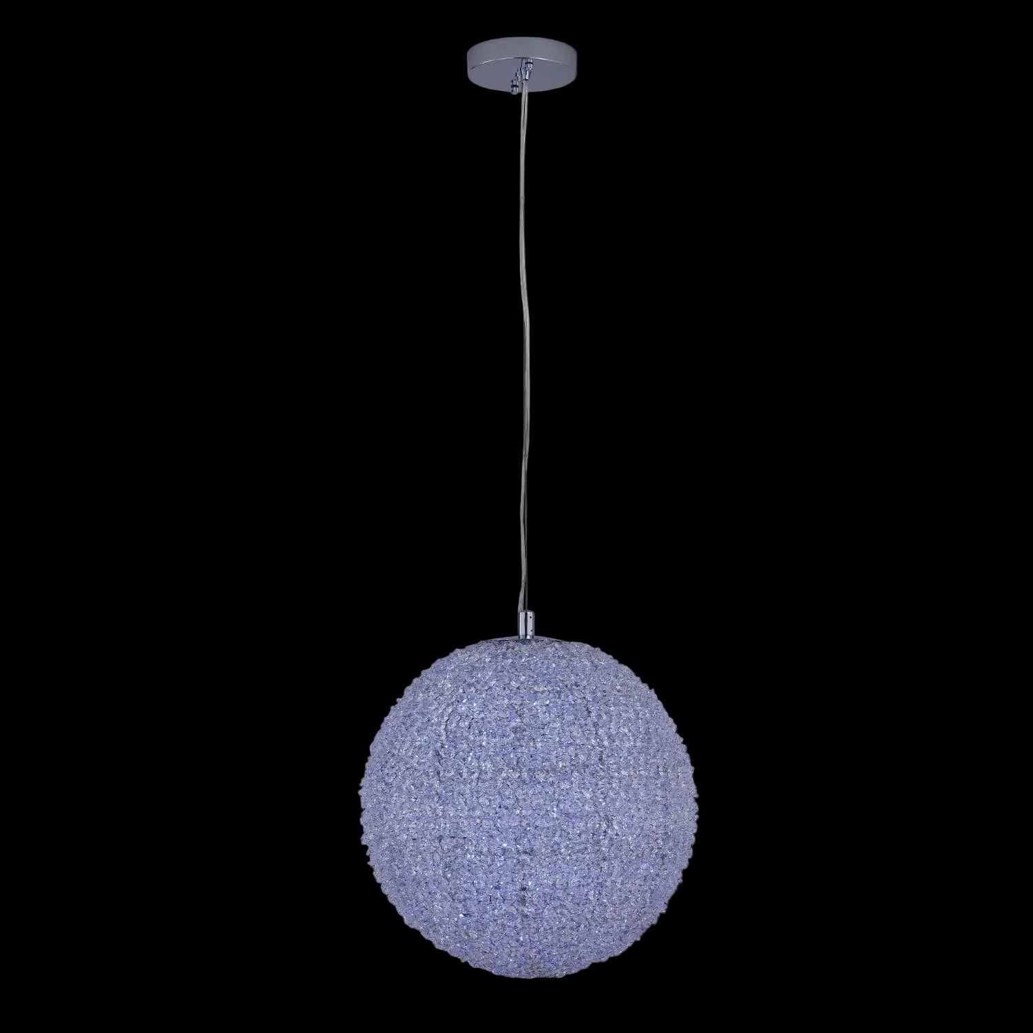 Lina Colorata Luxury Crystal Ball Pendant 14 inch – Polished Chrome – Crystal+Form Allegri Crystal Lighting