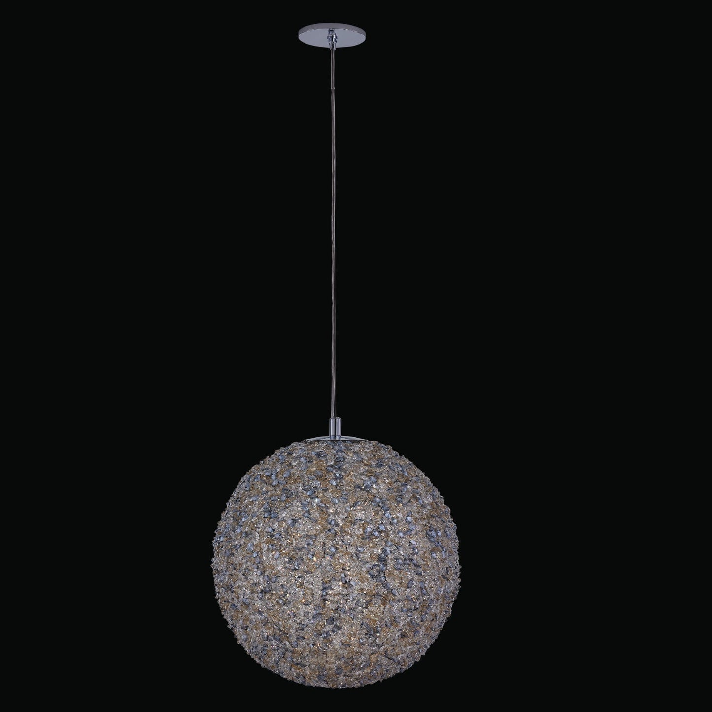 Lina Colorata Crystal Ball Pendant – Polished Chrome