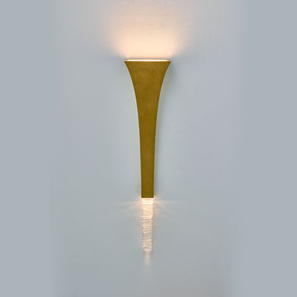 Roman 40-in 1 Light LED True Brass/Clear Wall Sconce