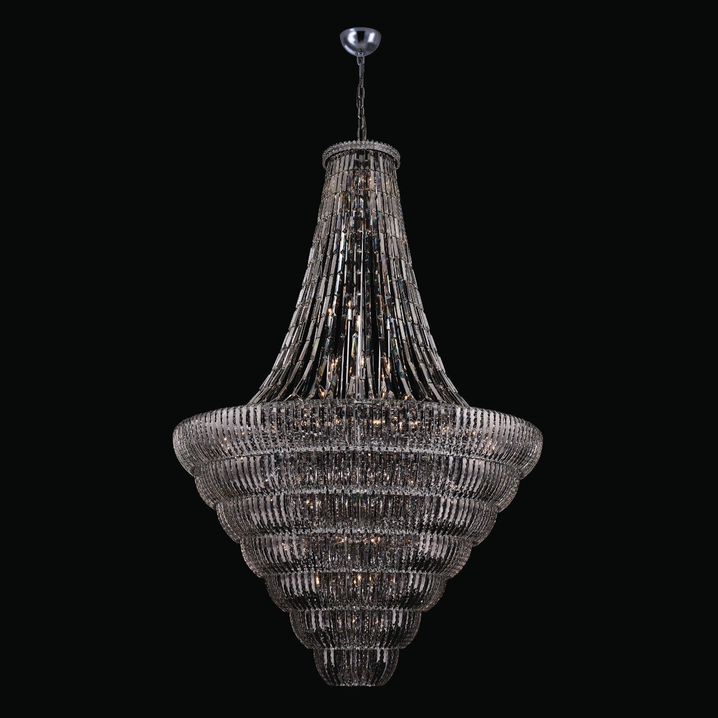 Fontana 61 inch Luxury Crystal Pendant – Polished Chrome – Crystal+Form Allegri Crystal Lighting