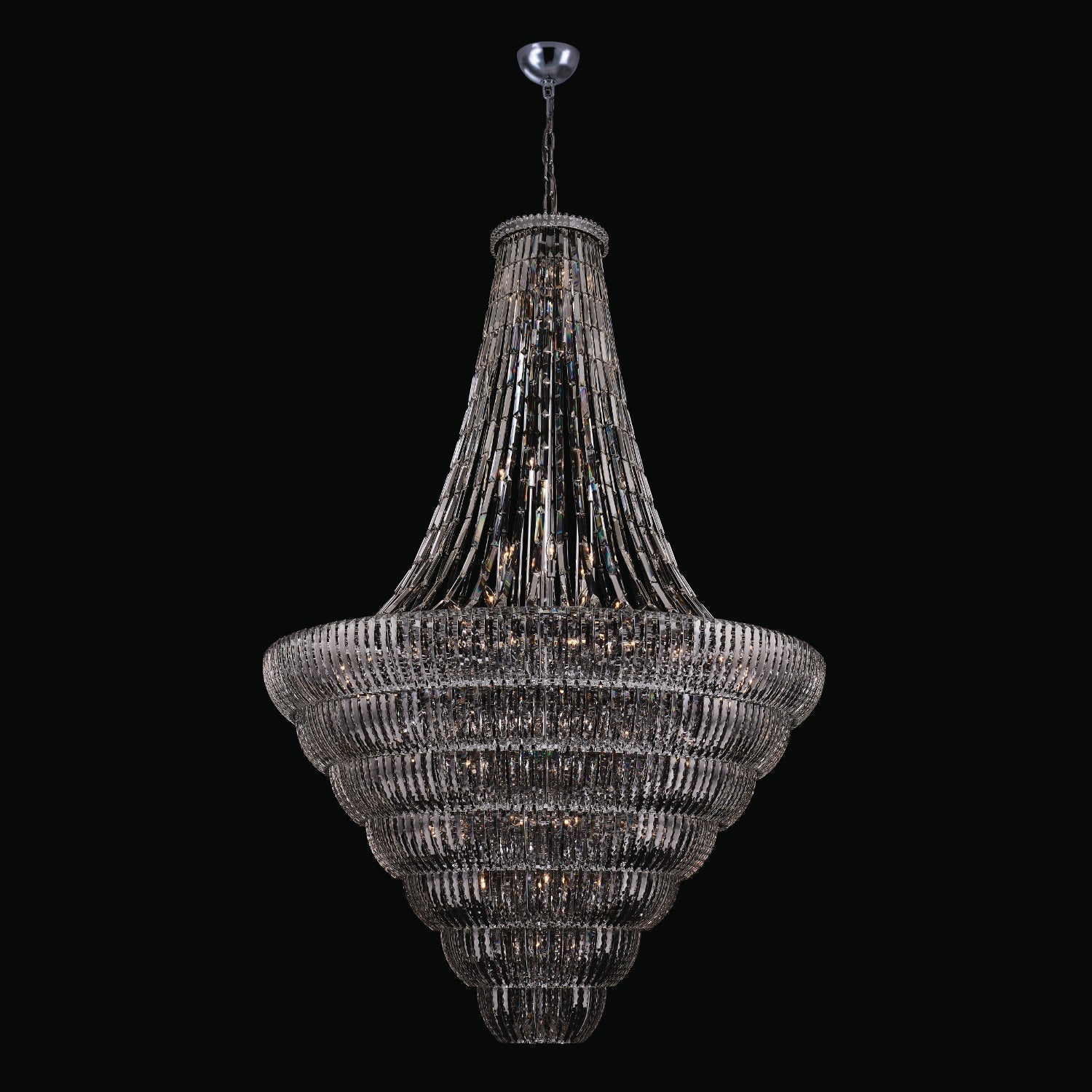 Fontana 61 inch Luxury Crystal Pendant – Polished Chrome – Crystal+Form Allegri Crystal Lighting