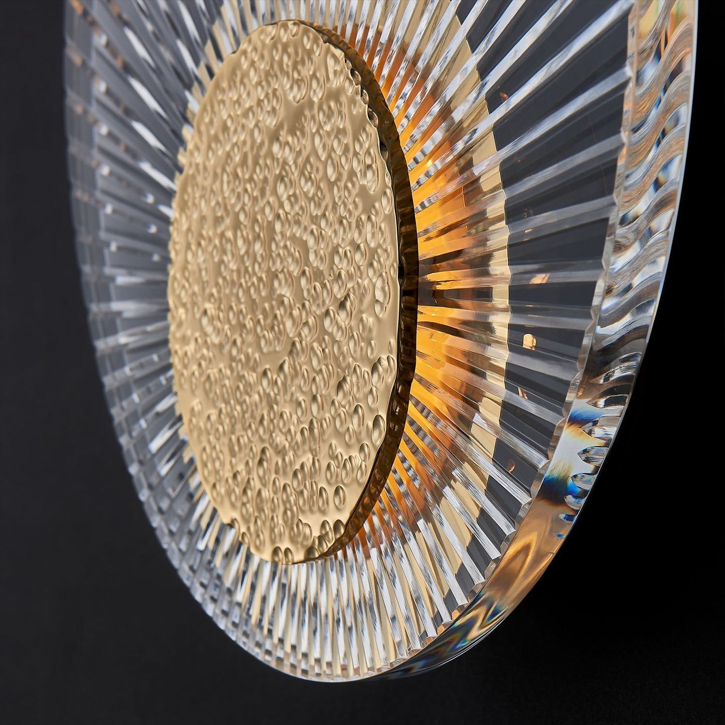 Girare Luxury Sun Crystal Wall Sconce Light 1 Ring – 18K Gold