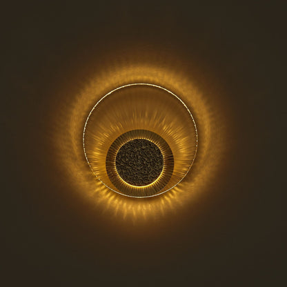 Girare Luxury Sun Crystal Wall Sconce Light 1 Ring – 18K Gold