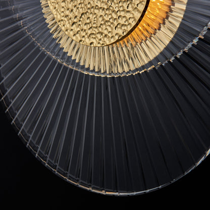 Girare Luxury Sun Crystal Wall Sconce Light 2 Ring – 18K Gold