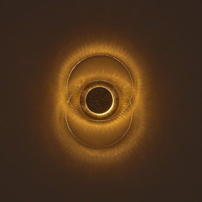 Girare Luxury Sun Crystal Wall Sconce Light 2 Ring – 18K Gold