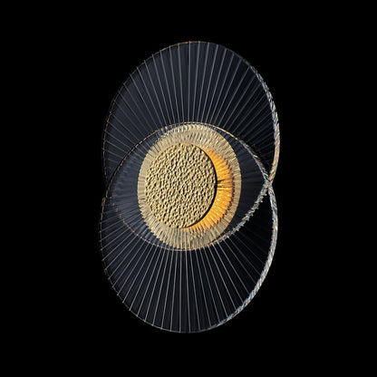 Girare Luxury Sun Crystal Wall Sconce Light 2 Ring – 18K Gold – Crystal+Form Allegri Crystal Lighting