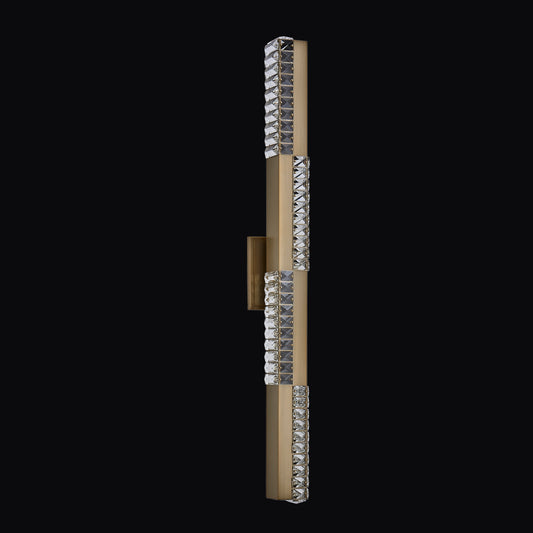 Dama 37.5-in 1 Light LED Winter Brass/Clear Wall Sconce