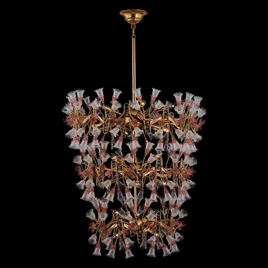 Bella Floral Luxury Crystal Foyer Chandelier - Aged Brass - 045351-003-FR1VR – Crystal+Form Allegri Crystal Lighting