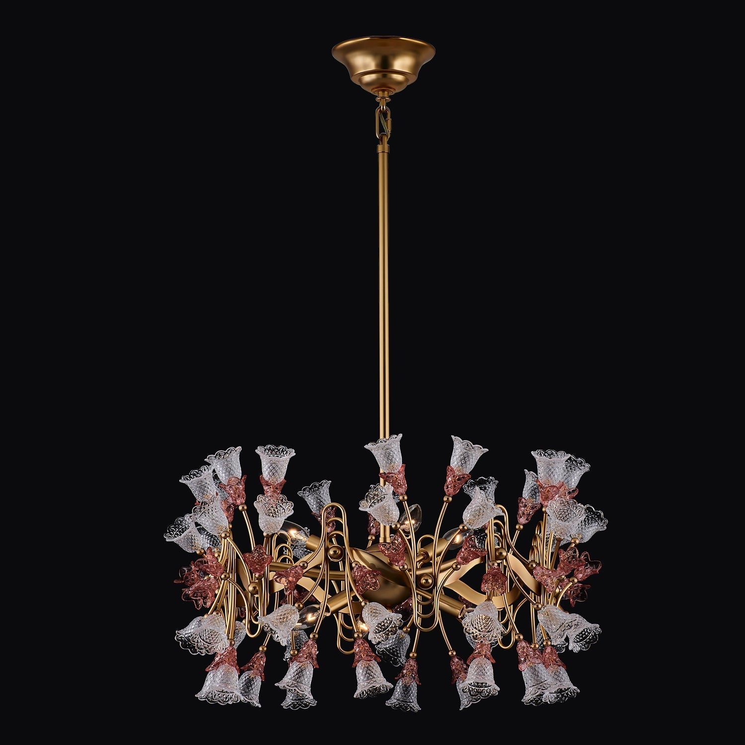 Bella Luxury Crystal 26 inch Candelabra Pendant - Aged Brass – Crystal+Form Allegri Crystal Lighting
