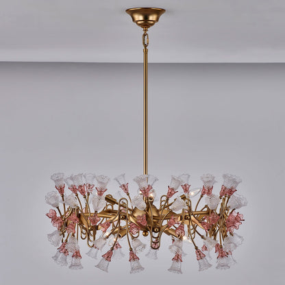 Bella Luxury Crystal 32 inch Candelabra Pendant - Antique Brass