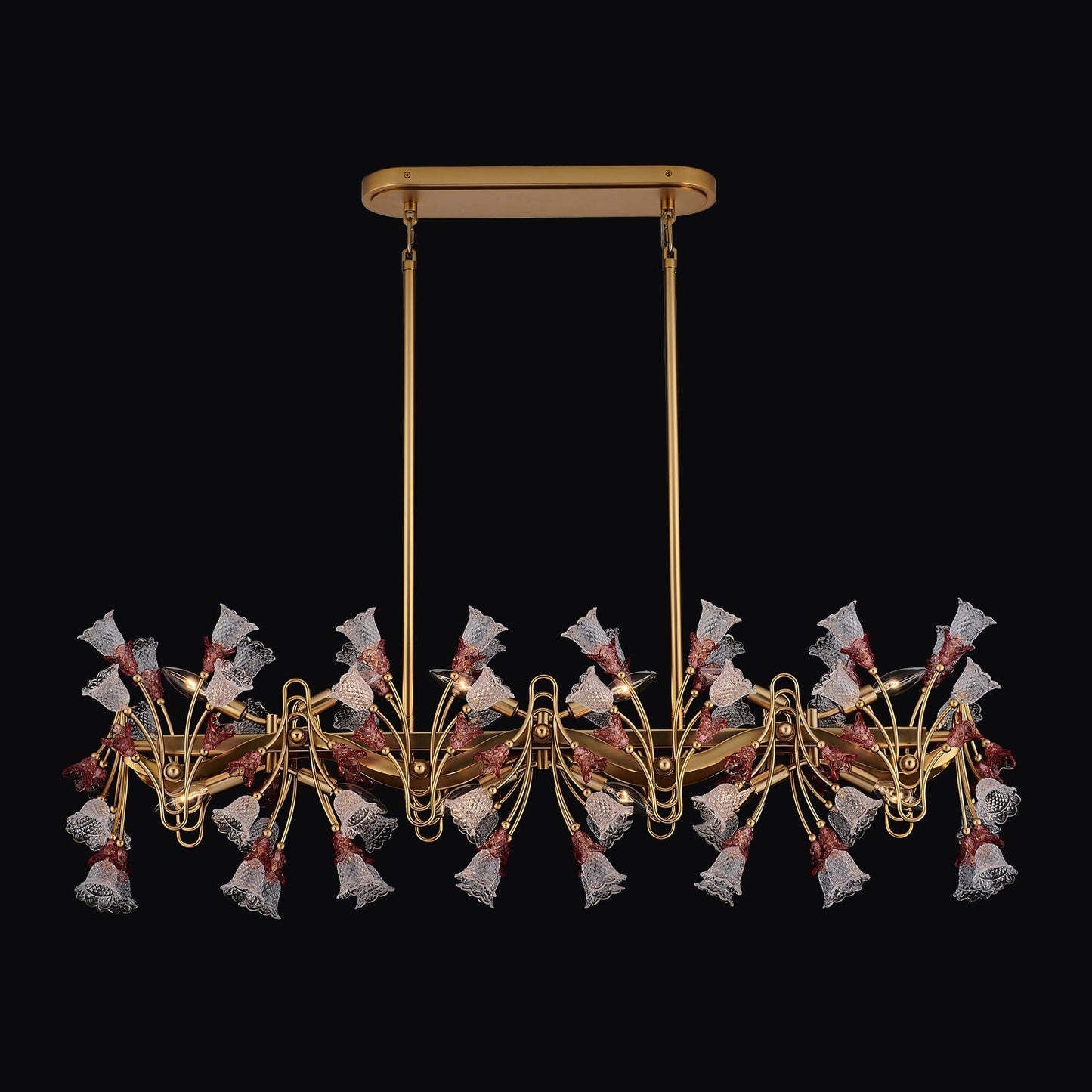 Bella Luxury Crystal Island Candelabra Pendant Light - Antique Brass – Crystal+Form Allegri Crystal Lighting