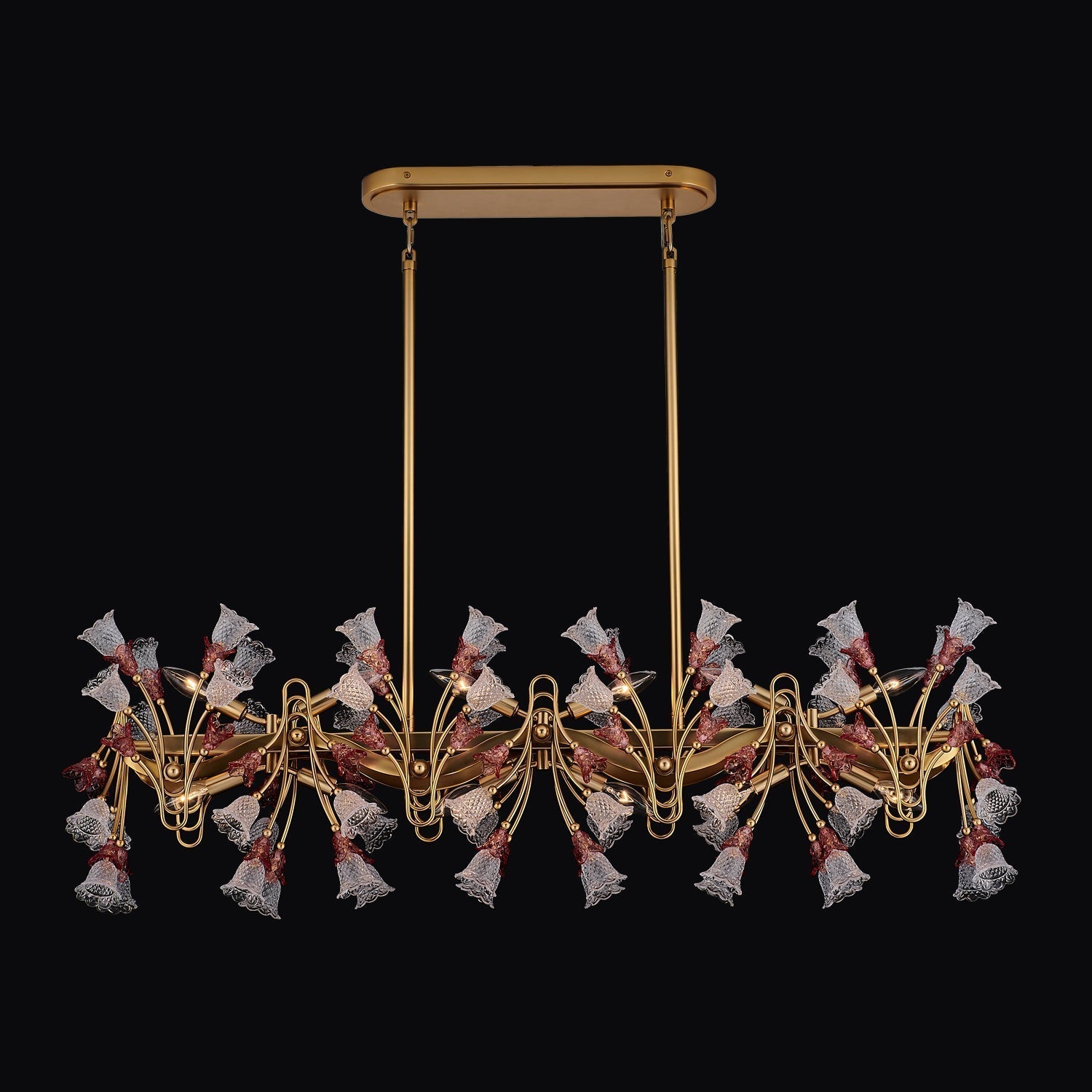 Bella Luxury Crystal Island Candelabra Pendant Light - Antique Brass – Crystal+Form Allegri Crystal Lighting