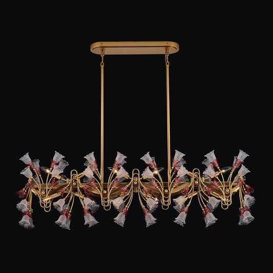Bella Luxury Crystal Island Candelabra Pendant Light - Antique Brass – Crystal+Form Allegri Crystal Lighting